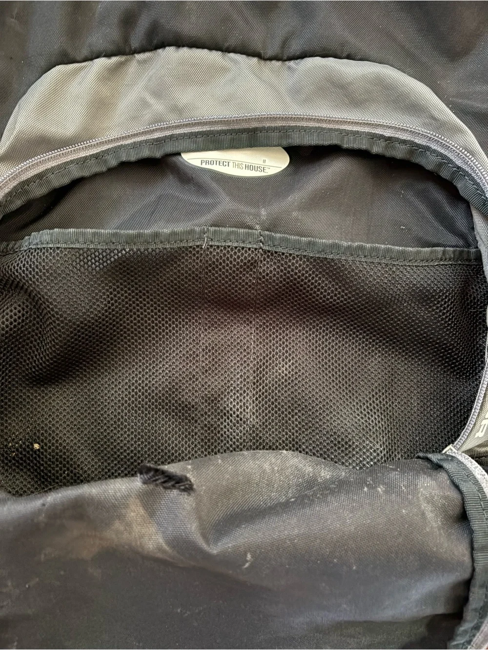 Under Armour Black and Gray Drawstring Backpack with Front Zip Pocket